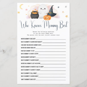 Papier Halloween Boo Qui connaît maman meilleur jeu de do