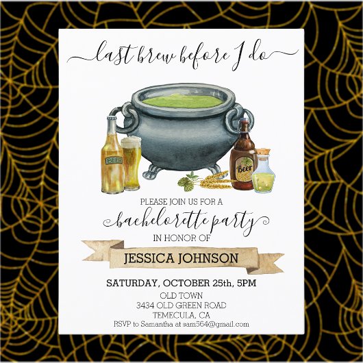 Papier Halloween Brew Bachelorte fête Automne Octobre