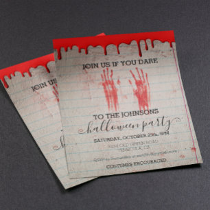Papier Halloween budget du parti peur mains sanglantes