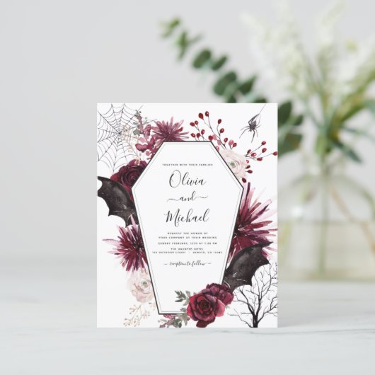 Papier Halloween budget tous en un Faire-part de mariage (Debout devant)