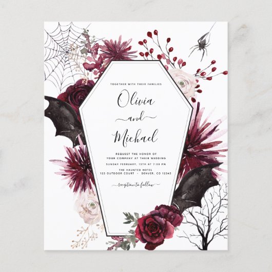 Papier Halloween budgétaire tout en un Mariage de code QR (Devant)