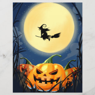 Papier Halloween Citrouille effrayant avec la lune et sor