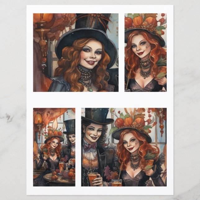 Papier Halloween Dames fête 1 : 2 sur 5 (Devant)