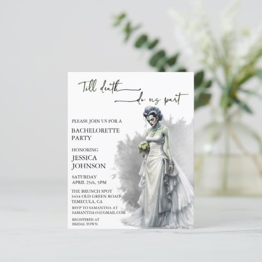 Papier Halloween Frankenstein Bride Bachelorette (Debout devant)