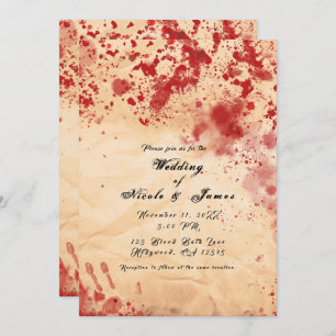  papier, halloween gothic Wedding Kaart