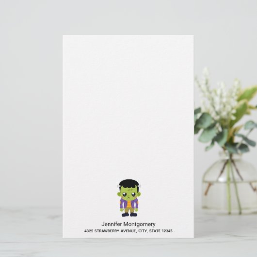 Papier Halloween monstre Frankenstein Green (Debout devant)