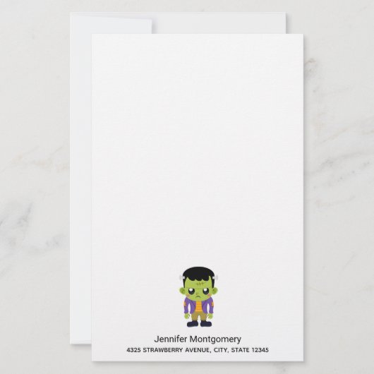 Papier Halloween monstre Frankenstein Green (Devant)
