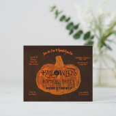 Papier Halloween Orange Citrouille Anniversaire Budget (Debout devant)