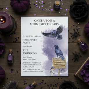 Papier Halloween Party Raven Crow aquarelle