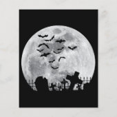 Papier Halloween Pleine lune Cimetière Bats Éffrayants (Dos)