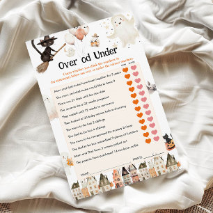 Papier Halloween Plus ou moins jeu, Baby shower jeu