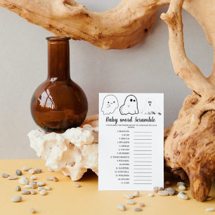 Papier Halloween thèmes mot brouillon jeu baby shower