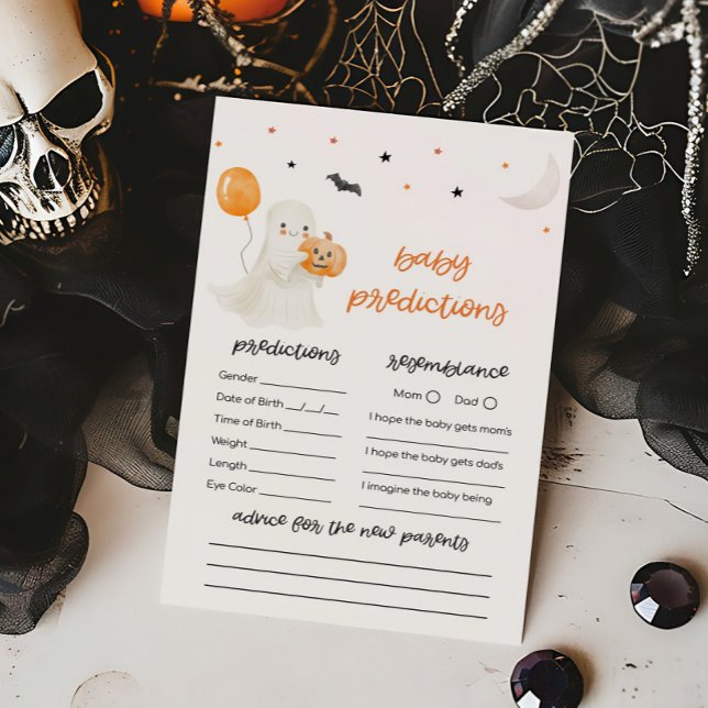 Papier Halloween Un Petit Boo Baby Predictions Jeu (A Little Boo Baby Shower Baby Predictions Game)