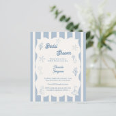 Papier Hand drawn beach blue Bridal Shower invitation (Debout devant)