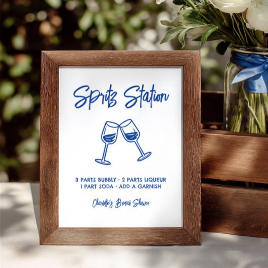 Papier Hand Drawn Spritz Station Bridal Shower Sign