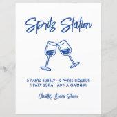 Papier Hand Drawn Spritz Station Bridal Shower Sign (Devant)