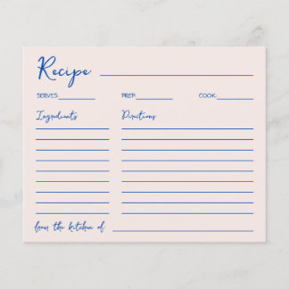 Papier Handwritten Font Blue Elegant Recipe For The Bride
