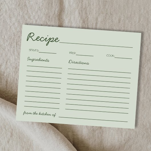 Papier Handwritten Font Sage Green Recipe For The Bride