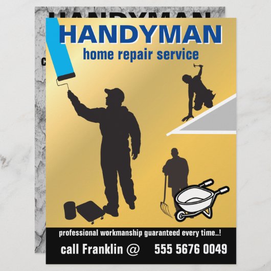 Papier Handyman Service Petite entreprise Réparation à do (Devant / Derrière)