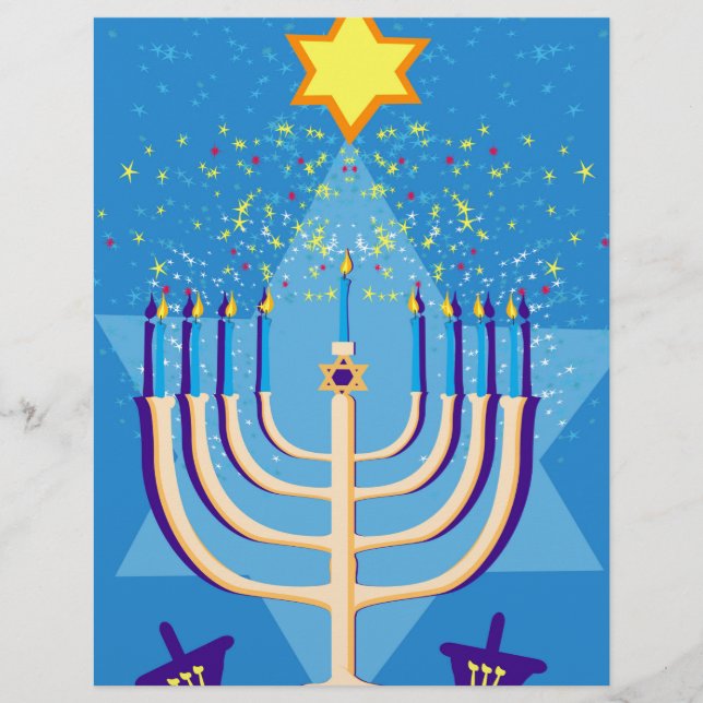 Papier hanoukka menorah (Devant)