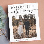Papier Happily Ever After Photo Wedding Reception Invite<br><div class="desc">Un hébergement moderne et économique ou une petite faire-part mariage et une invitation à la réception. Le devant présente votre photo de jour de mariage et "Happily Ever After Party" dans un mélange de typographie simple et de script tendance avec des swashes. Sous votre photo, vous pouvez ajouter vos prénoms...</div>