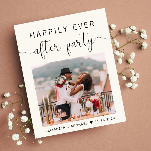 Papier Happily Ever After Photo Wedding Reception Invite