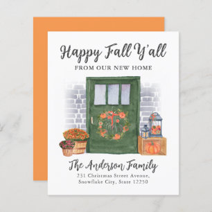 Papier Happy Fall New Home Porte Citrouille Holiday Movin
