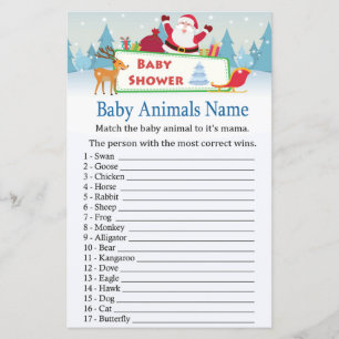 Papier happy père Noël Baby Animals Nom baby shower de je