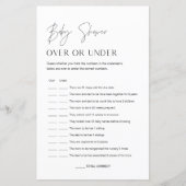 Papier HARLOW Baby Over or Under Baby shower Game (Devant)