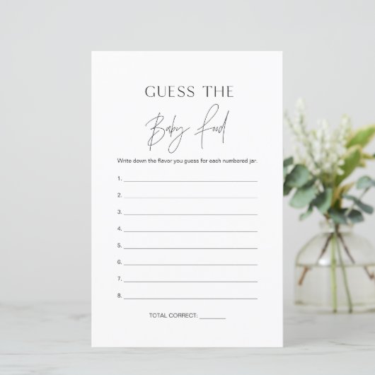 Papier HARLOW Jeu de devinette de nourriture pour bébé (Debout devant)