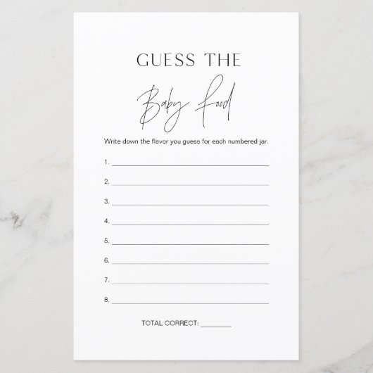 Papier HARLOW Jeu de devinette de nourriture pour bébé (Devant)