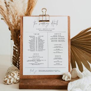 Papier HARLOW Wedding Party Timeline & Info
