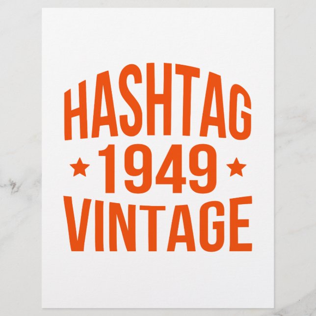 Papier Hashtag Vintage 1949 (Devant)