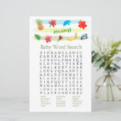 Papier Hawaii Baby shower Mot de recherche Jeu (Debout devant)