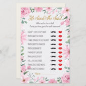 Papier He Said, She Said Love in Bloom Shower Game (Devant / Derrière)