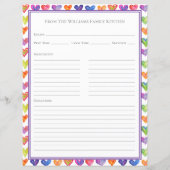 Papier Hearts Rainbow White Recipe Paper Sheet (Dos)