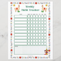 Hebdomadaire Habit Tracker Imprimable - Lama Editi