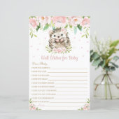Papier Hedgehog rose Floral Wives for Baby Card (Debout devant)
