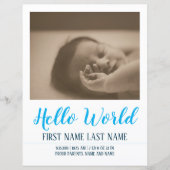 Papier Hello World - faire-part de naissance avec photo (Devant)