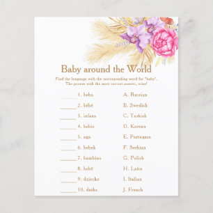 Papier Herbe - Baby autour du monde Baby shower Jeu