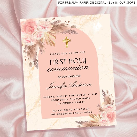 Papier Herbe de pampa de budget rose blush première commu