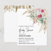 Papier Herbe des Pampas Boho Floral Aquarelle Budget (Devant / Derrière)