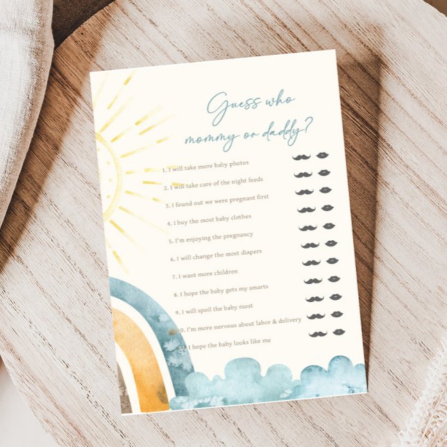 Papier Here Comes The Son Baby Shower Guess Who Game (Here Comes the Son Baby Shower Game)