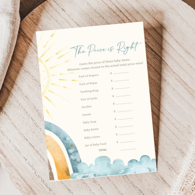 Papier Here Comes The Son Baby Shower Price is Right Game (Here Comes the Son Baby Shower Game)