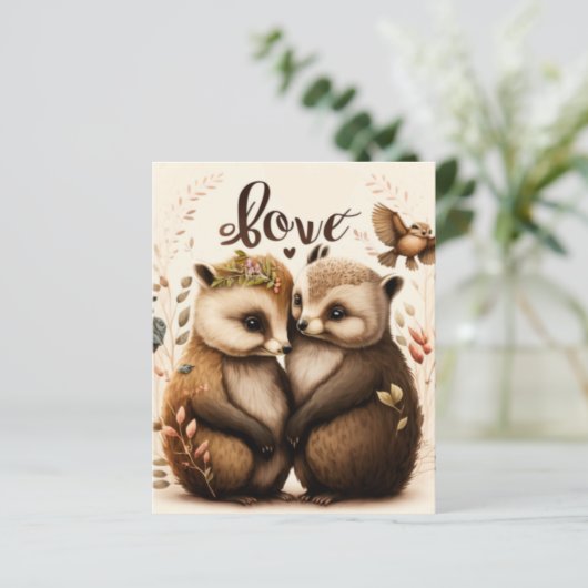 Papier hérisson amoureux (Debout devant)