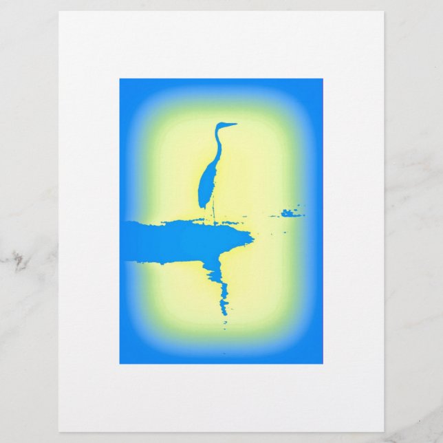 Papier héron bleu (Devant)