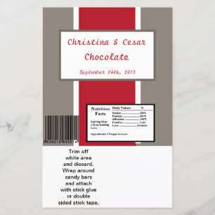 Papier Hershey's Grand Bar Wrapper Crimson Red Grey Bg Wh