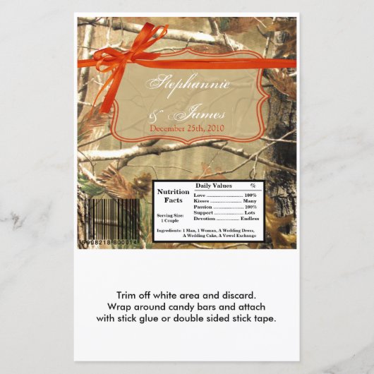 Papier Hershey's Grand Bar Wrapper Hunters Camoflouge Cam (Devant)