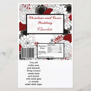 Papier Hershey's Large Bar Wrapper Black Flowers Rouge Le