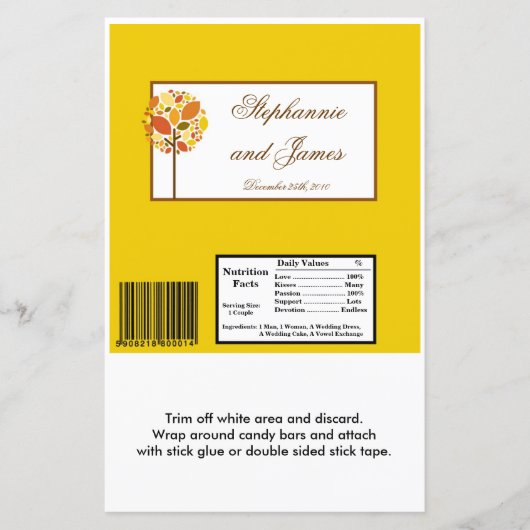 Papier Hershey's Large Bar Wrapper Modern Autumn Tree (Devant)